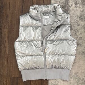 Calvin Klein Metallic Silver Puffer Vest